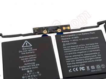Batería genérica A1953 para MacBook Pro 15" 2018 EMC 3215, A1990 - 7336 mAh / 11.4 V / 83.6 Wh / Li-ion